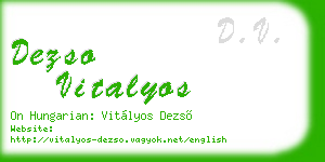 dezso vitalyos business card